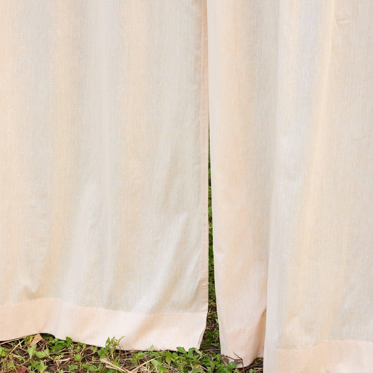 Chikoo Light Brown Cotton Linen Handloom Curtain-Curtains-House of Ekam