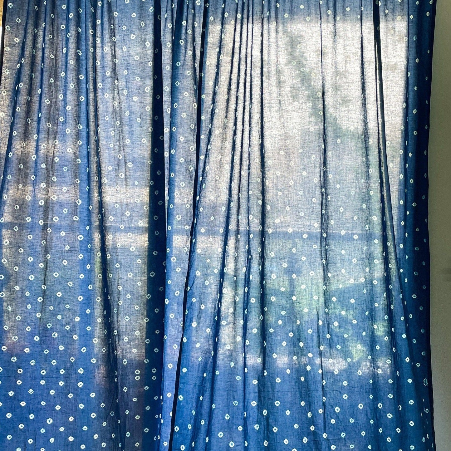 Indigo Bandhani Curtains-Curtains-House of Ekam