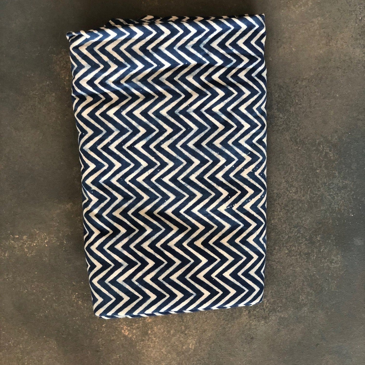 Indigo Chevron Semi Sheer Curtain-Curtains-House of Ekam