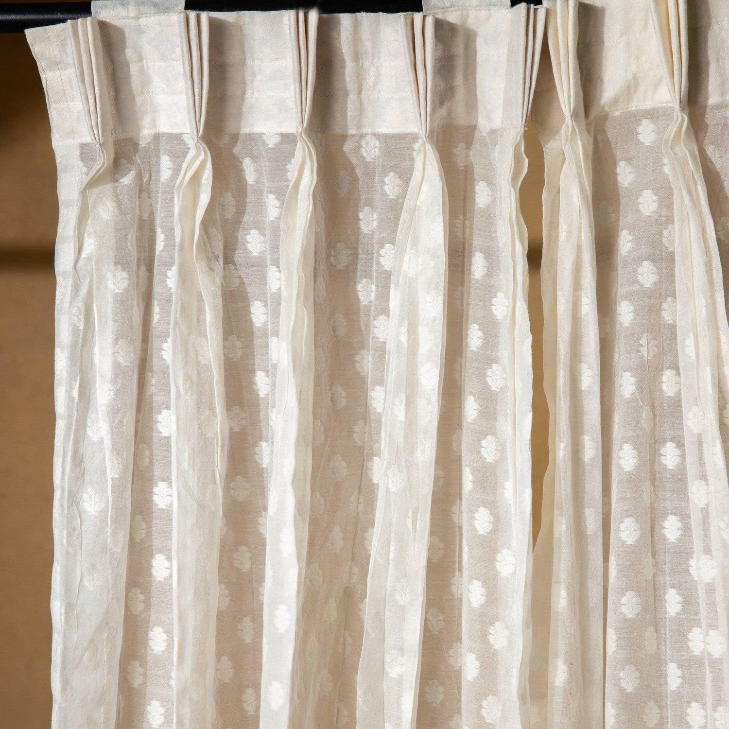 Off-White Floral Buta Banarsi Curtain-Curtains-House of Ekam