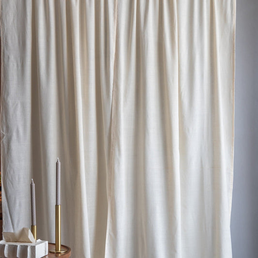 Plain Off White Khadi Handwoven Curtain-Curtains-House of Ekam