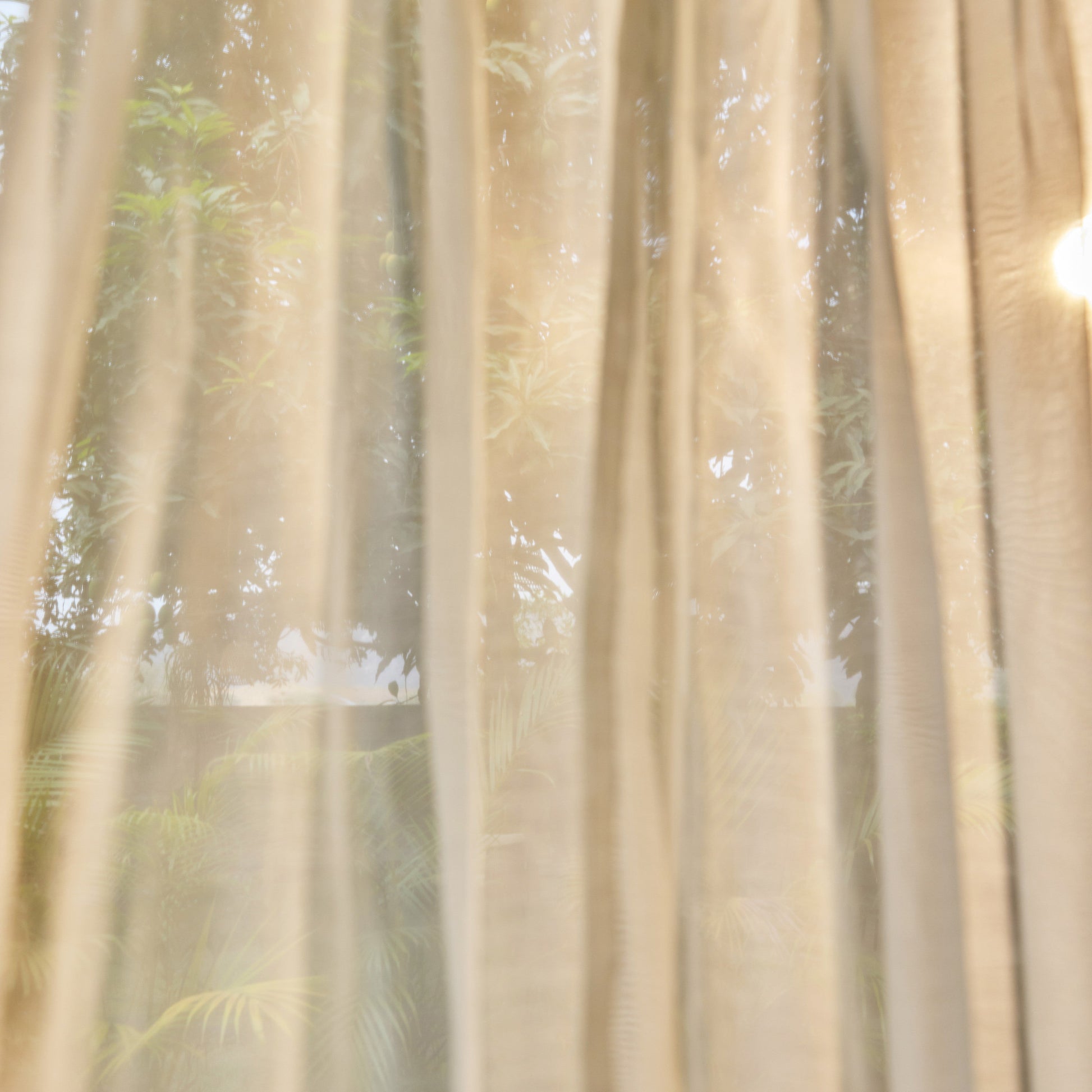 Solid White Cotton Silk Sheer Curtains-Curtains-House of Ekam